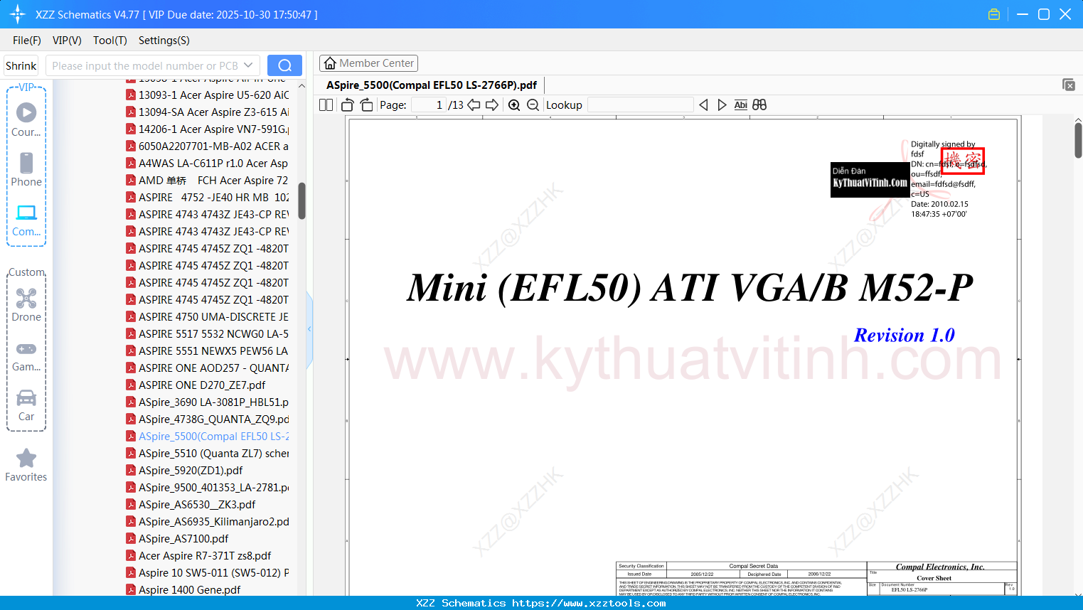 Laptop ACER ASpire_5500(Compal EFL50 LS-2766P)